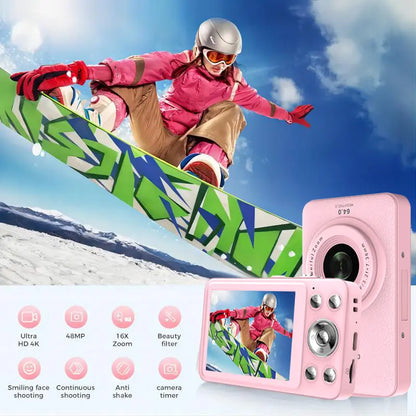 1080P Point & Shoot Camera, Auto Focus, 16x Zoom, 32GB Card, Compact Digital Camera for Teens & Beginners