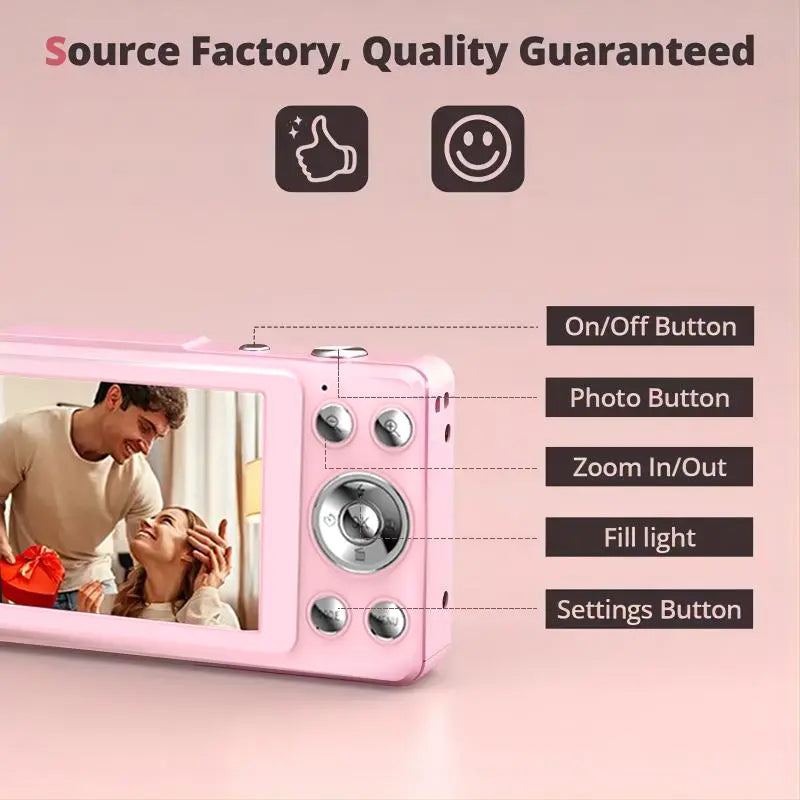 1080P Point & Shoot Camera, Auto Focus, 16x Zoom, 32GB Card, Compact Digital Camera for Teens & Beginners