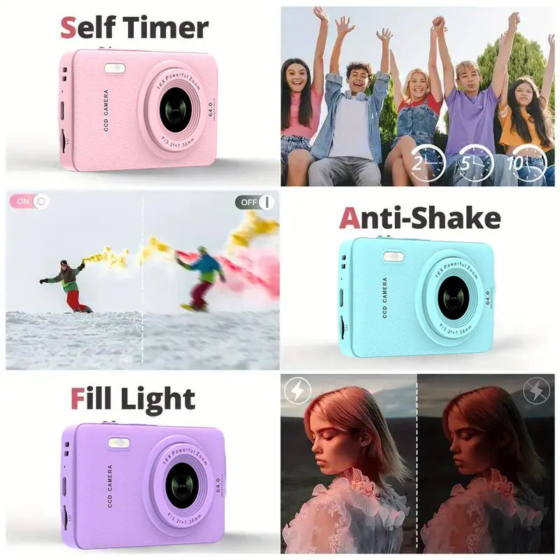 1080P Point & Shoot Camera, Auto Focus, 16x Zoom, 32GB Card, Compact Digital Camera for Teens & Beginners