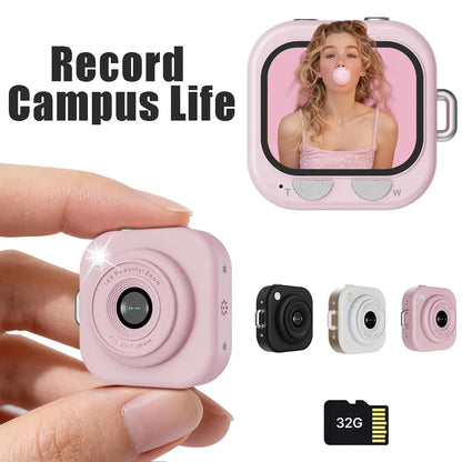 Mini 1080P Digital Camera, Y2K Pocket Vlog Camera with 32GB SD & Key Clip – Teens Portable Photography