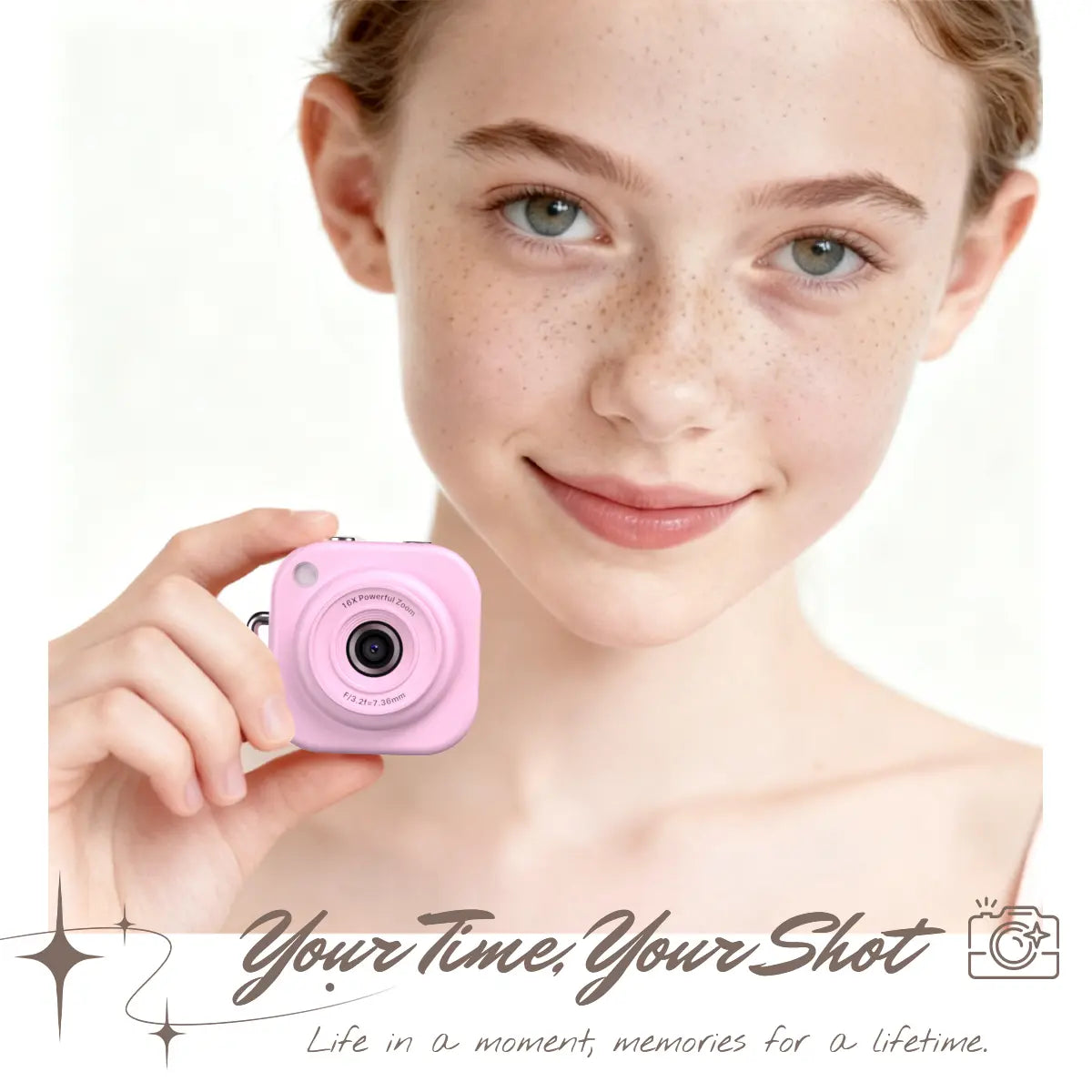 Mini 1080P Digital Camera, Y2K Pocket Vlog Camera with 32GB SD & Key Clip – Teens Portable Photography
